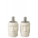 Olielamp Moai Set 2 Grijs Cement | Sfeervolle Buitenlamp